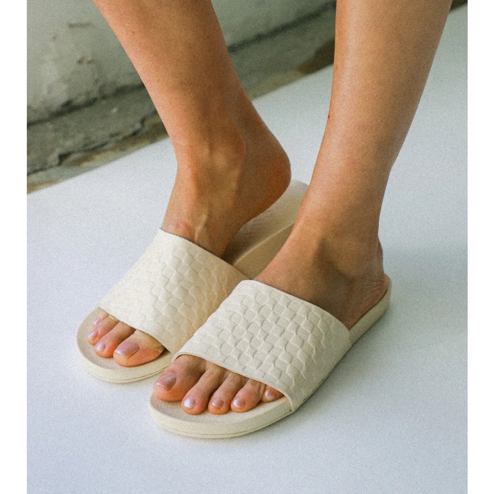Brand new leather Vans slides